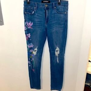 Express floral jeans